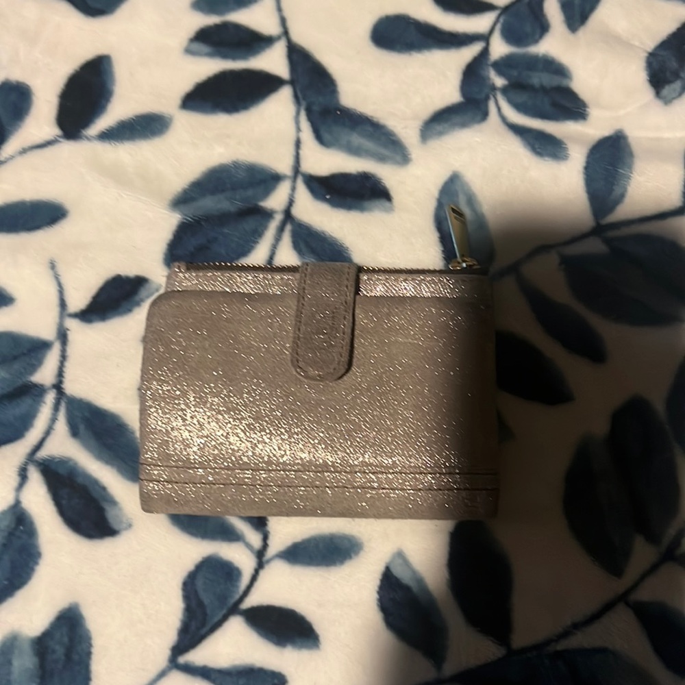 Fossil leather with glitter wallet